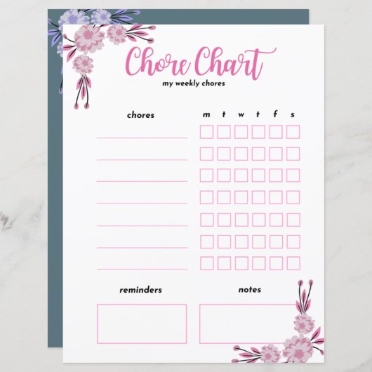 マイウィークリー雑用グラフ – 両面フローラ (正面/裏面)