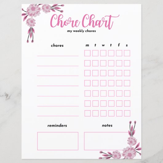 マイウィークリー雑用グラフ – 両面フローラ (正面)