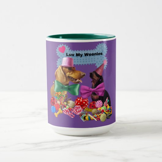 マイウェLoveニー紫/グリーンコーヒーマグ マグカップ (中央)