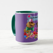 マイウェLoveニー紫/グリーンコーヒーマグ マグカップ (正面左)