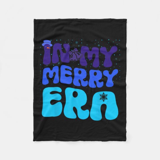 マイエラメリーークリスマスGroovyファミリーマッチングメリー フリースブランケット (正面)