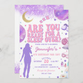 マイエラーパープルスリープバー誕生日で 招待状 (正面/裏面)