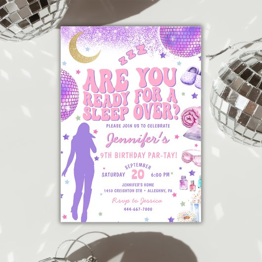マイエラーパープルスリープバー誕生日で 招待状