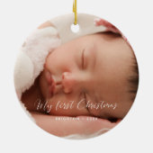 マイエレガント初めてのクリスマスベビー写真 セラミックオーナメント (裏面)