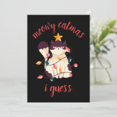 マイオウィカタマスイおもしろいムティック猫好きクリスマス シーズンカード (スタンド正面)