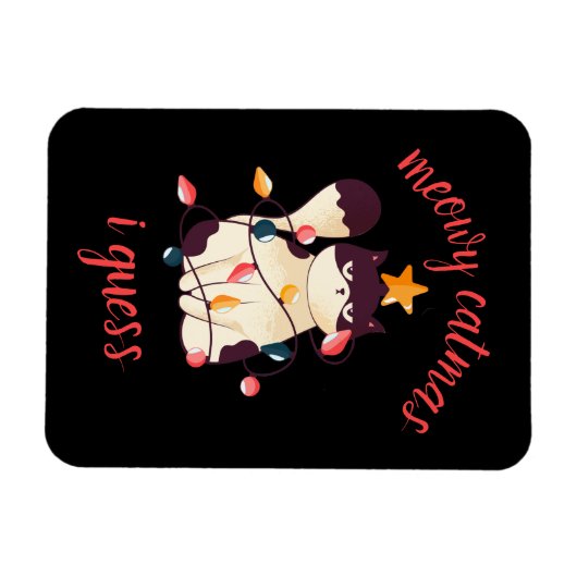 マイオウィカタマスイおもしろいムティック猫好きクリスマス マグネット (横)