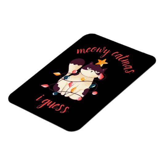 マイオウィカタマスイおもしろいムティック猫好きクリスマス マグネット (左側)