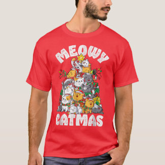 マイオウィカタマスキャットクリスマスツリークリスマス Tシャツ