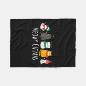 マイオウィカタマスキュートキャットサンタハットクリスマスキットンX フリースブランケット (正面(横))