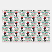 マイオウィカタマスクリスマスサンタキャット醜いセーター ラッピングペーパーシート (正面)