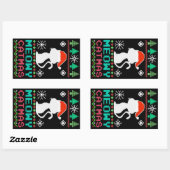 マイオウィカタマスクリスマスサンタキャット醜いセーター 長方形シール (シート)