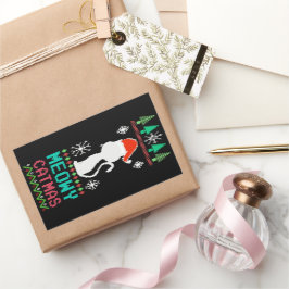 マイオウィカタマスクリスマスサンタキャット醜いセーター 長方形シール