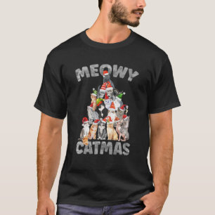マイオウィカタマスサンタキャットクリスマスツリークリスマス女の子B Tシャツ