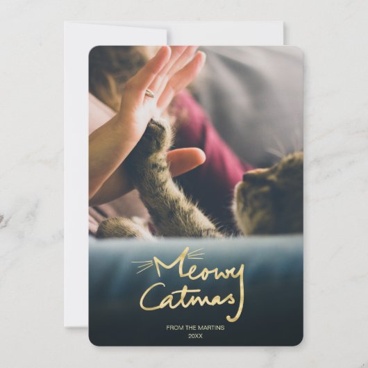 マイオウィカタマス |猫おもしろいクリスマスフォトカード シーズンカード (正面)