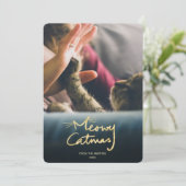 マイオウィカタマス |猫おもしろいクリスマスフォトカード シーズンカード (スタンド正面)