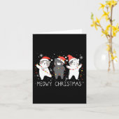 マイオウィキャッツマキャットクリスマスキュート猫好きサンタH カード (黄色い花)