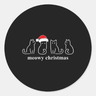 マイオウィキャットキャットクリスマスキュートな子猫サンタ ラウンドシール