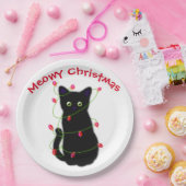 マイオウィキャットクリスマスレッド緑のキラキラ ペーパープレート (パーティー)