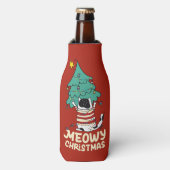マイオウィクリスマスおもしろい猫好き ボトルクーラー (ボトル正面)