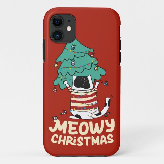 マイオウィクリスマスおもしろい猫好き Case-Mate iPhoneケース (裏面)