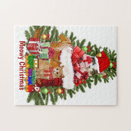 マイオウィクリスマスキャッツとホリデーツリー ジグソーパズル (横)
