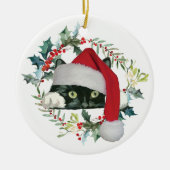 マイオウィクリスマスキャットクリスマスツリーオーナメント セラミックオーナメント (正面)
