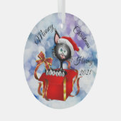 マイオウィクリスマスキャットパーソナライズされたオーナメント ガラスオーナメント (正面右)