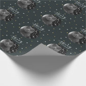 マイオウィクリスマスキャットフォトホリデーグレー ラッピングペーパー (角)