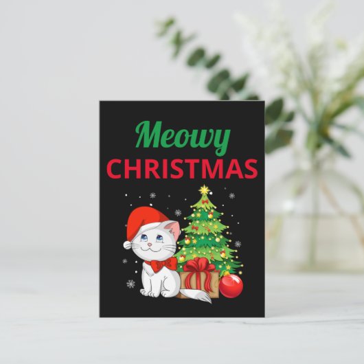 マイオウィクリスマスキャットホリデーハガキ シーズンポストカード (スタンド正面)