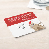 マイオウィクリスマスサンタおもしろい猫子猫 スクエアペーパーコースター (アングル)