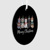 マイオウィクリスマスハッピーキャットイヤー猫好きクリスマス オーナメント (正面)