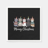 マイオウィクリスマスハッピーキャットイヤー猫好きクリスマス スタンダードカクテルナプキン (正面)