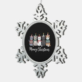 マイオウィクリスマスハッピーキャットイヤー猫好きクリスマス スノーフレークピューターオーナメント (右)