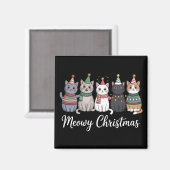 マイオウィクリスマスハッピーキャットイヤー猫好きクリスマス マグネット (正面/裏面)