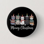 マイオウィクリスマスハッピーキャットイヤー猫好きクリスマス 缶バッジ (正面)