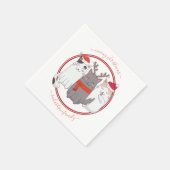 マイオウィクリスマスホリデーキャッツ スタンダードカクテルナプキン (角)