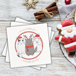 マイオウィクリスマスホリデーキャッツ スタンダードカクテルナプキン