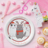 マイオウィクリスマスホリデーキャッツ ペーパープレート (パーティー)