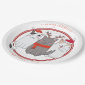 マイオウィクリスマスホリデーキャッツ ペーパープレート (アングル)