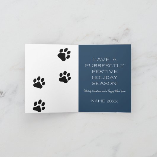 マイオウィクリスマスボンベイ猫の水色 シーズンカード (内部)