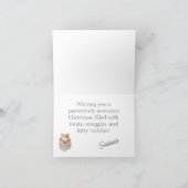 マイオウィクリスマス猫好き パーソナライズされた シーズンカード (内部)