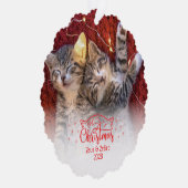 マイオウィクリスマス2写真おもしろい猫好き オーナメントカード (右)