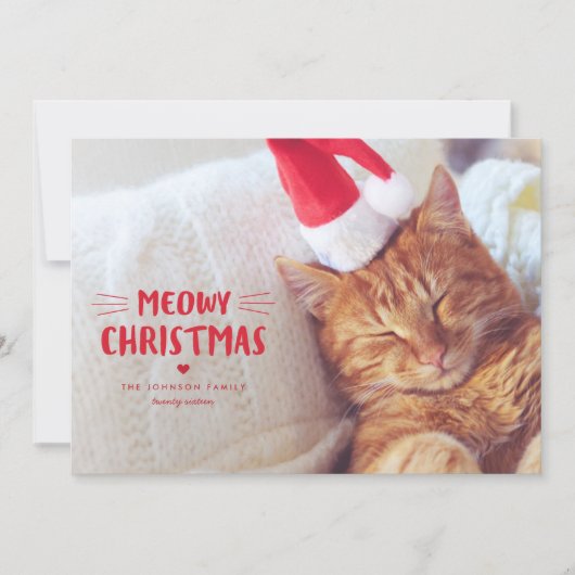マイオウィクリスマス |かわいい猫の休日の写真カード シーズンカード (正面)