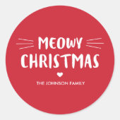 マイオウィクリスマス |かわいい猫の休日 ラウンドシール (正面)