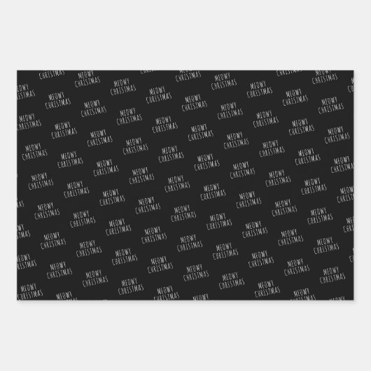 マイオウィクリスマス |かわいい猫パターン休日 ラッピングペーパーシート (正面3)
