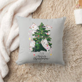 マイオウィクリスマス |猫おもしろいイラストレーション クッション (ブランケット)