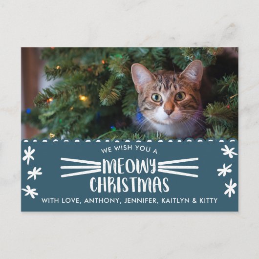 マイオウィクリスマス |猫の休日の写真 シーズンポストカード (正面)