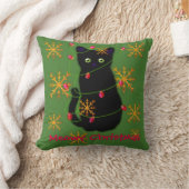 マイオウィクリスマス |猫好きプレゼント |黒猫 クッション (ブランケット)