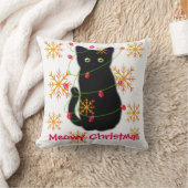 マイオウィクリスマス |猫好きプレゼント |黒猫 クッション (ブランケット)