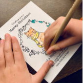 マイオウィークリスマスカラー可愛い猫スカーフ シーズンカード